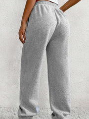 Pantaloni della tuta in vita elastica a croce grigio chiaro e unico, - Miniatuur