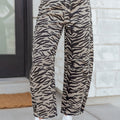 Graue Zebrastreifen-bedruckte breite Barrel-Jeans - Foto 1