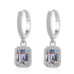1 Carat 925 Sterling Silver Moissanite Drop Earrings