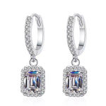 1 Carat 925 Sterling Silver Moissanite Drop Earrings | Redblad 18K Solid Gold & Certified Diamond Earrings