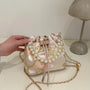 Drawstring Pearl Bucket Bag
