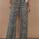 Zwart Luipaardprint Print Wide Leg Hoge Taille Jeans