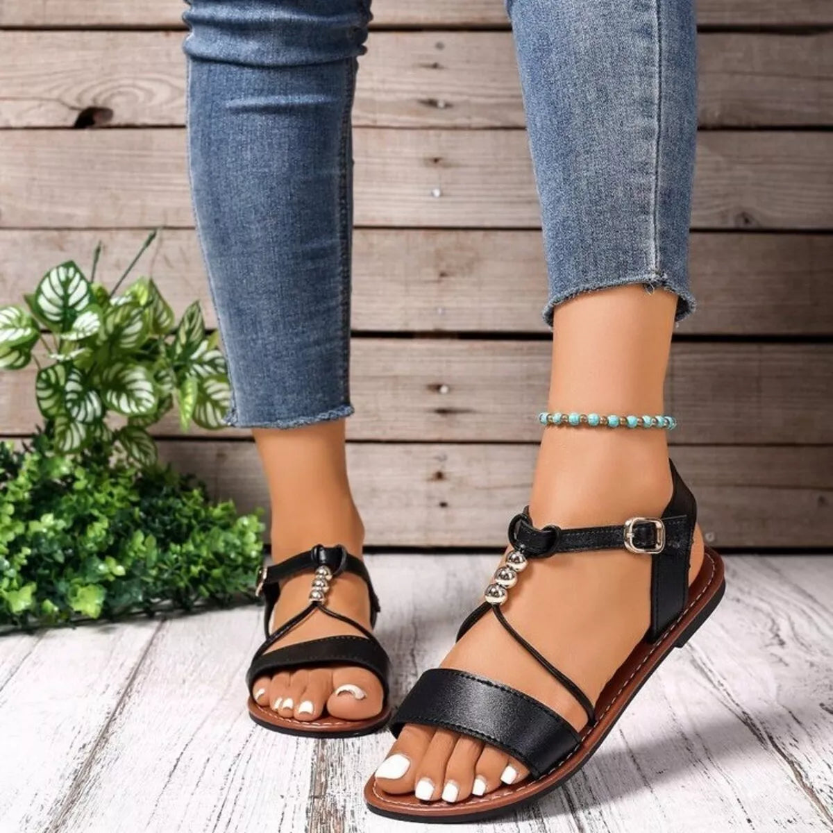 Open Toe Flats Sandals - Luxe Damesmode & Kleding Collectie | Redblad Nederland