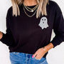 Round Neck Ghost Print Regular Fit Graphic Long Sleeve T-Shirt