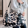 Borsa da viaggio grande con stampa leopardo nera - Foto 3