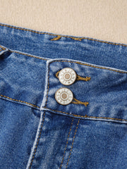 Jeans azzurro cielo con doppia zip e gamba dritta - Miniatuur