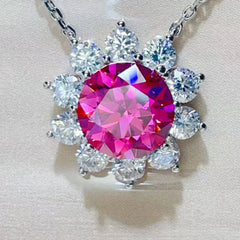 5 Carat Moissanite 925 Sterling Silver Pendant Necklace