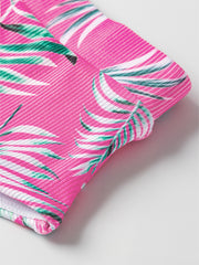 Rose Tropical Print Textured Bikini Bottoms - Miniatuur
