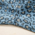 Blue Leopard Print Exposed Seam Detail Wide Leg Drawstring Jeans - Damesmode Afbeelding 6 - Foto 6