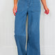 Dusk Blauw Retro Washed Patch Zakken Stretchy Jeans