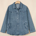 Dusk Blue Western Langarmhemdkragen Tunika-Jeansjacke - Foto 6