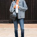 Myosotis-Jakobsmuschel-Kragenkragen mit gepatchter Tasche und mineralgewaschener Jeansjacke - Foto 6