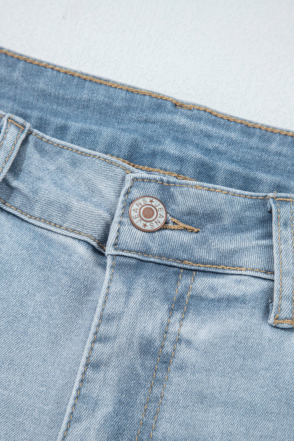 Beau Blue Mid Rise Ankle-Length Distressed Skinny Jeans - Damesmode Afbeelding 5