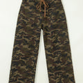 Multicolour Camouflage Print Retro Grommet Tie Waist Loose Jeans - Foto 4