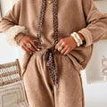 Pergament-Leopard-Kordelzugpullover und High-Waist-Hosen-Cordanzug - Foto 5