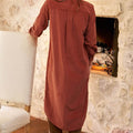 Clay Long Sleeve Button Down Corduroy Midi Length One Piece Dress - Foto 2