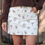 Western Print Cactus Horse Bull Denim Skirt
