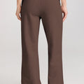 Dark Brown Solid Collared Sweatshirt and High Waist Pants Active Set - Foto 4