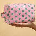 Hellrosa, langlebige PVC-Polka Dot Make-up-Tasche - Foto 3