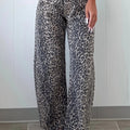 Black Leopard Print High Waist Barrel Jeans - Damesmode Afbeelding 5 - Foto 5