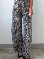 Vaqueros de cintura alta con estampado de leopardo negro - Imagen de moda femenina 5 - Miniatuur