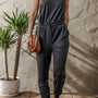Tie Waist Sleeveless Jogger Jumpsuit