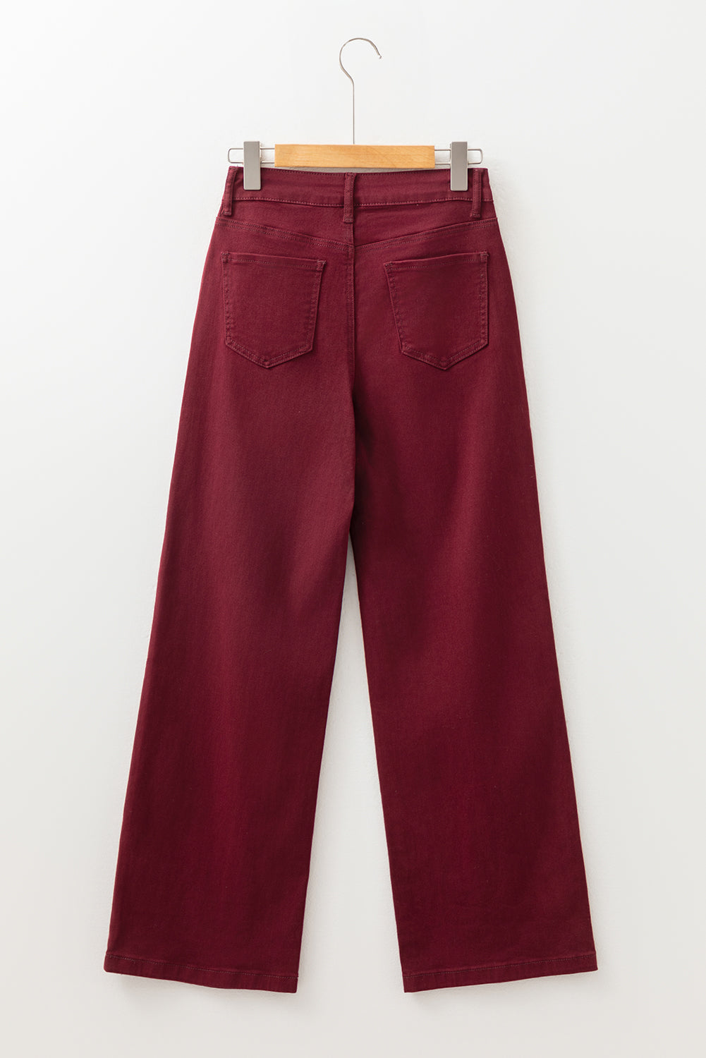 Jeans Café Larges, droits, taille haute unis,