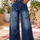 Ashleigh Blauw Star Dekoreroode Broodbenede Jeans
