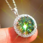 10 Carat Moissanite Pendant Platinum-Plated Necklace | Redblad 18K Solid Gold & Certified Diamond Necklaces