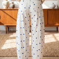 Blau maßgeschneiderte Polka-Punkt-Print Casual Jeans mit Barrel-Muster – Damenmode Bild 2 - Foto 2