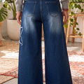 Ashleigh Blue Star Decorated Wide Leg Jeans - Damesmode Afbeelding 2 - Foto 2
