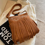 Fringe Solid Color Shoulder Bag