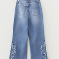 Ashleigh Blue Embroidered Western Print Flare Leg Full Length Jeans - Damesmode Afbeelding 5 - Foto 5