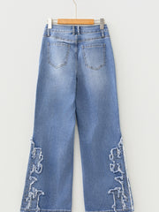 Ashleigh Blue bestickte Western-Muster-Flare-Jeans in voller Länge – Damesmode Afbeelding 5 - Miniatuur