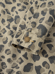 Veste en jean à motifs léopards rétro en pantalon en pantalon - Miniatuur