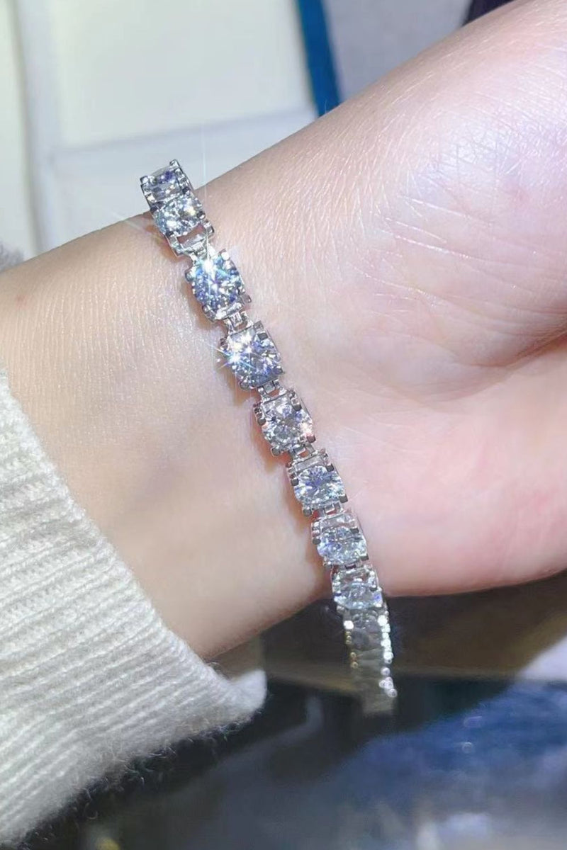 10 Carat Moissanite Platinum-Plated Bracelet | Redblad 18K Solid Gold & Certified Natural Diamond Fine Jewelry