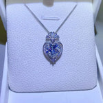 3 Carat Moissanite 925 Sterling Silver Heart Pendant Necklace | Redblad 18K Solid Gold & Certified Diamond Necklaces