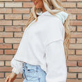 Weißer Sherpa-Fleece-Hoodie mit Senkrecht - Foto 3