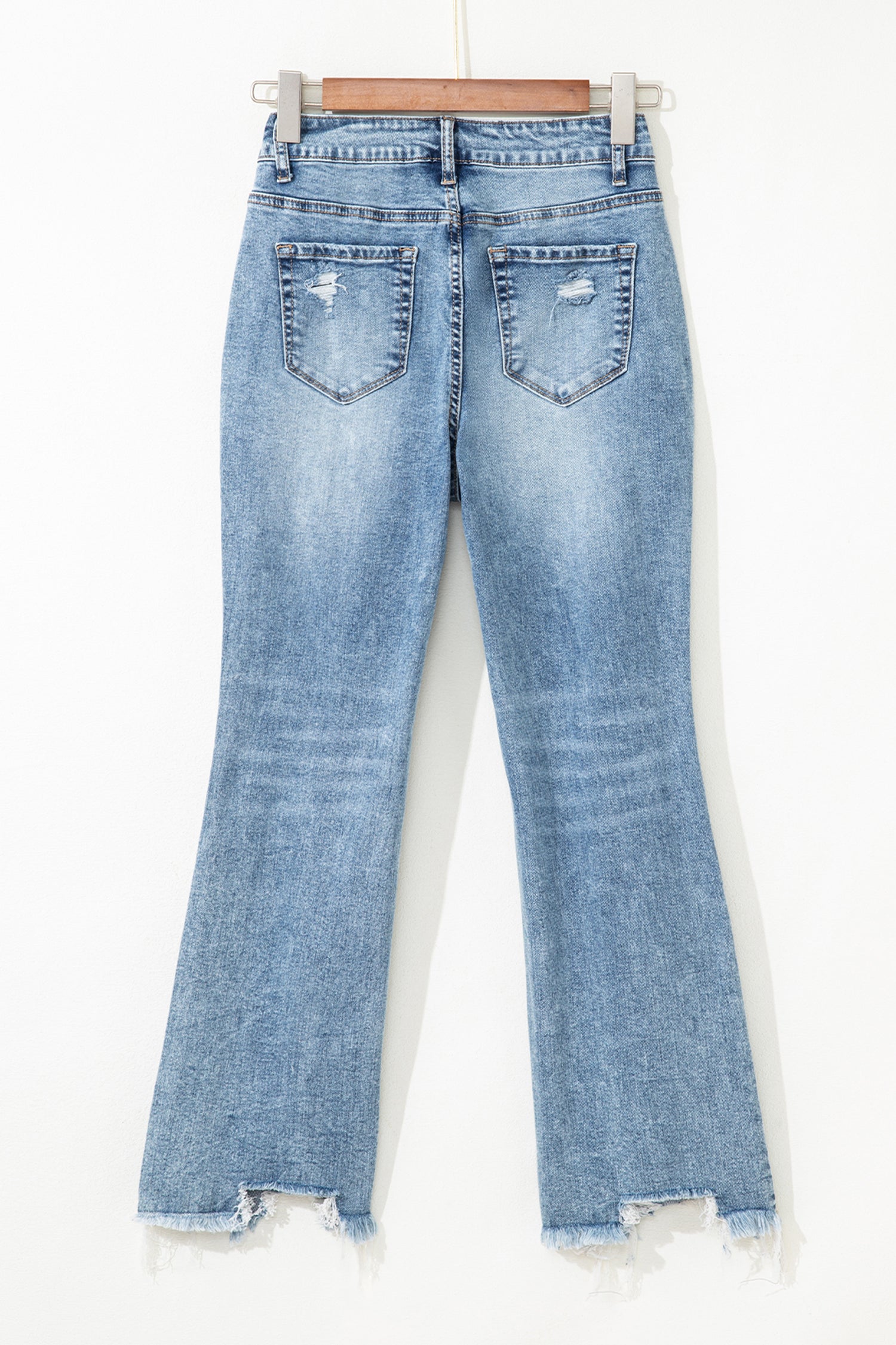 Myosotis Rå Søm Revet Knæfit Udstrakte Jeans