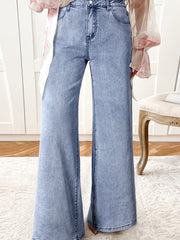 Jeans Beau Blue con bottoni e zip zip - Immagine della moda femminile 1 - Miniatuur