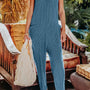 Double Take Full Size Sleeveless Straight Jumpsuit