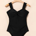 Black Cut out Twist Bowknot Backless One Piece Swimsuit - Damesmode Afbeelding 5 - Foto 5