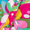 Pink Abstract Printed Lantern Sleeve Buttoned Mini Dress - Foto 6