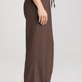 Dark Brown Solid Collared Sweatshirt and High Waist Pants Active Set - Foto 6