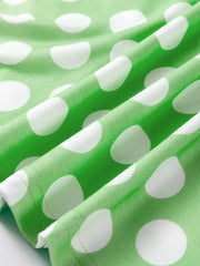 Grünes Polka Dot Contrast Trim Rundhals-Tanktop mit lockerem Tanktop - Miniatuur