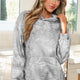 Grijs Camouflage Woodland Print Oversized Sporty Capuchontrui