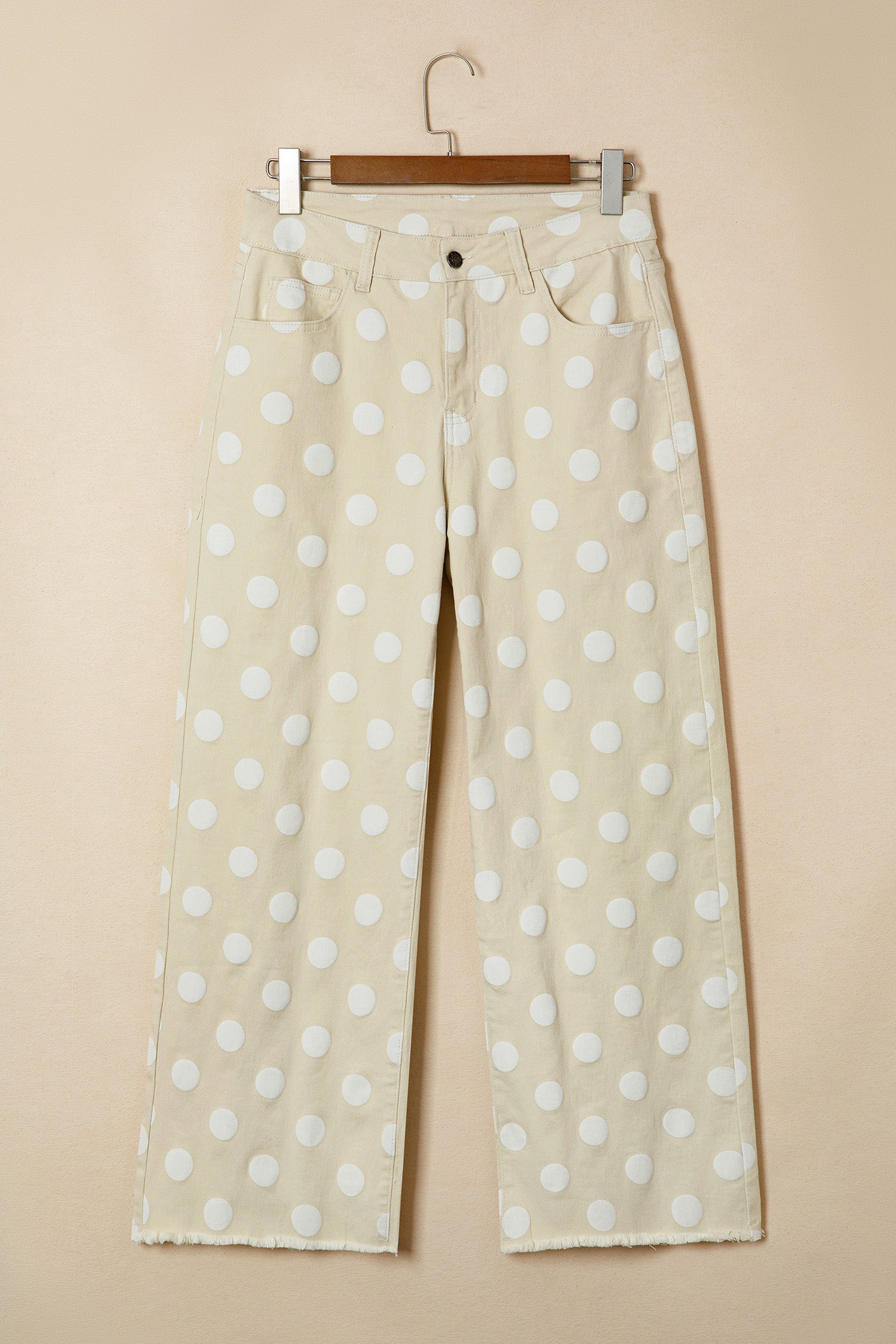 Jeans Sky Color Cast, Fondo A Pois Grizzo Stampa Blu Cielo