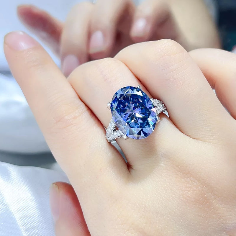 10 Carat Moissanite 925 Sterling Silver Ring | Redblad 18K Solid Gold & Certified Natural Diamond Fine Jewelry