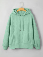 Hoodie Moonlight Jade Cabo Largo, Largo e Texturizado - Miniatuur