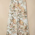 Beige Vintage Style Floral Print High Waist Wide Leg Jeans - Damesmode Afbeelding 3 - Foto 3